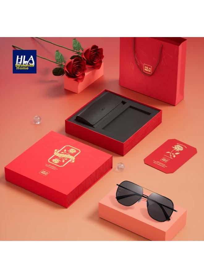 HLA هدية عيد الحب نظارات شمسية مستقطبة Hla، نظارات شمسية عصرية للصديق أو الزوج، مجموعة صندوق هدايا فاخر - Image 4