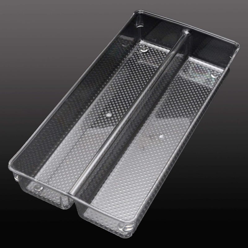 STORE 2508 صينية تنظيم أكريليك شفافة Store2508 مع 2 قسم 30x15x5 سم عبوة من 1 شفافة - Image 2