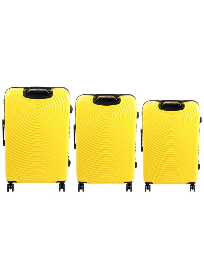 بيج ديزاين طقم حقائب سفر بتصميم قطط مكون من 3 قطع أصفر - Image 2