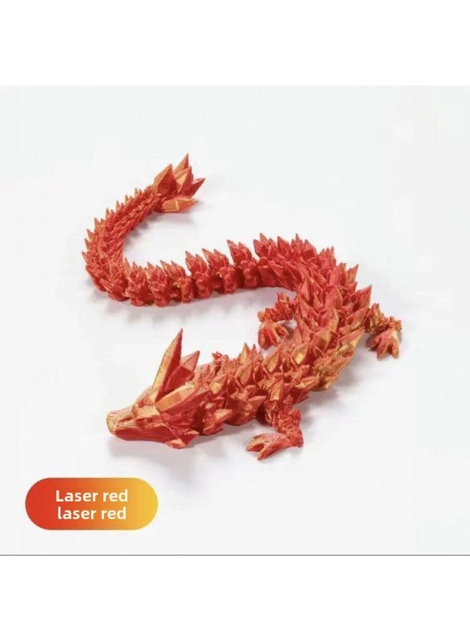 3D Printing Toy Dragon Egg Crystal Gemstone Dragon Ornaments DIY Dinosaur Egg Creative Gift Funny Toy Festival-Color:A Laser Red Crystal Dragon [without Eggs] - Big Dragon Egg [12cm Egg + 30cm Crystal Dragon] - Image 1