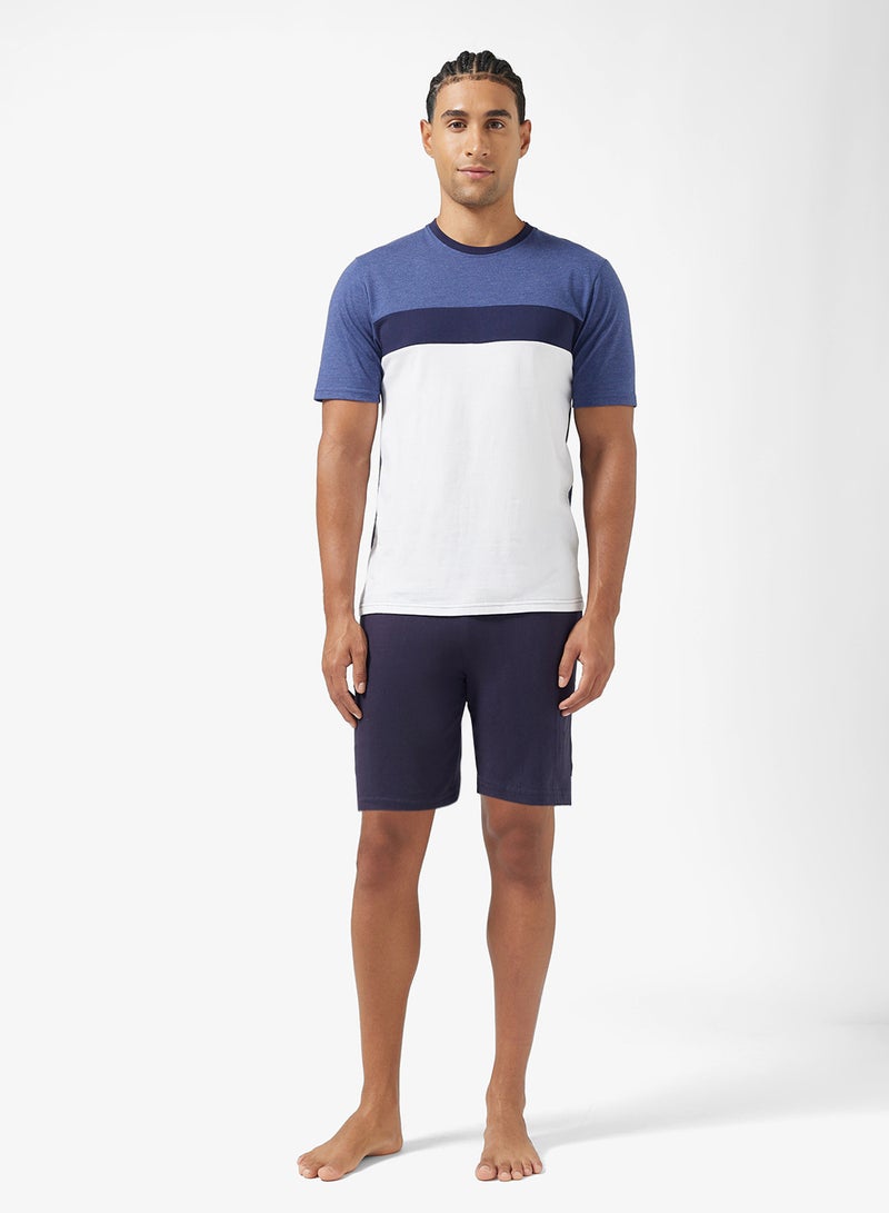 Seventy Five Paneled Pyjama Shorts Set - Image 1