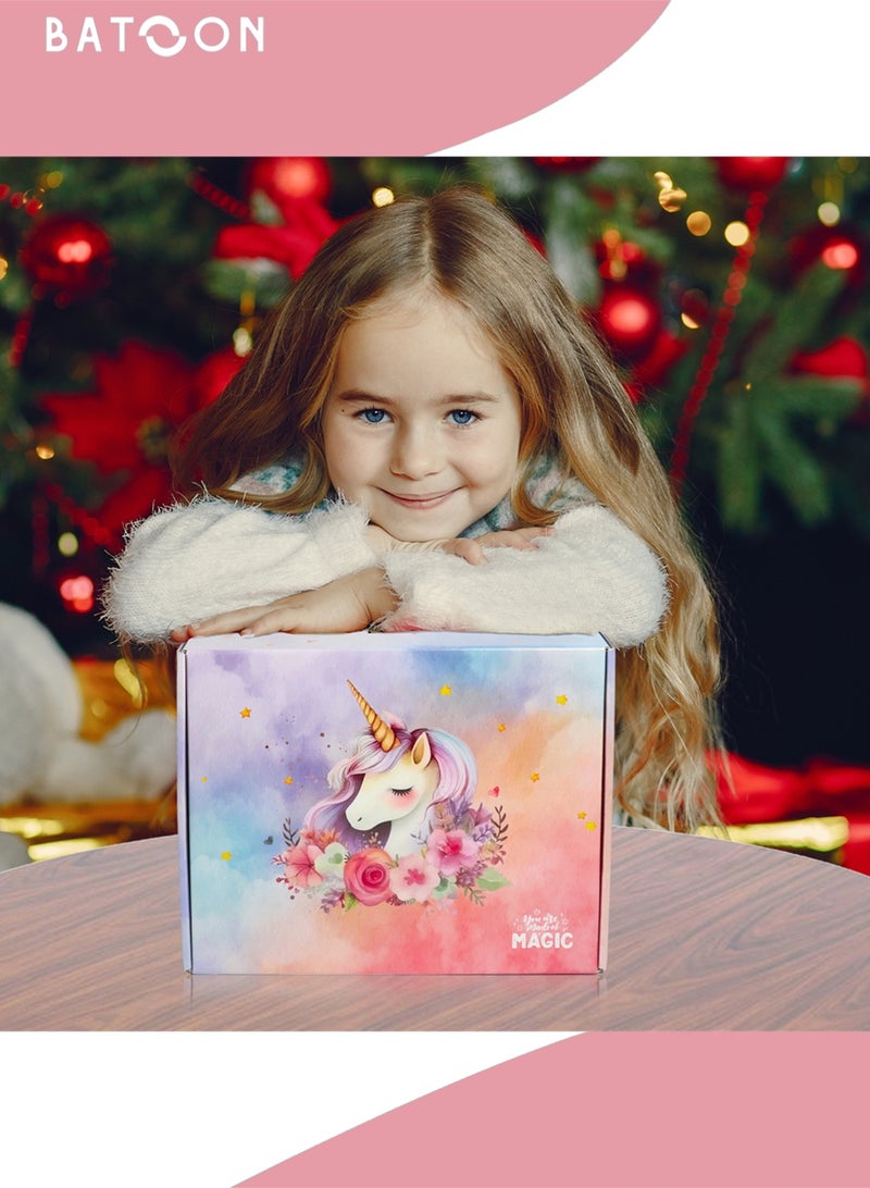 باتون ألعاب يونيكورن للفتيات من سن 4 إلى 12 عامًا، مجموعة صندوق هدايا يونيكورن للفتيات، هدايا للبنات مع بطانية يونيكورن وحقيبة وقناع للعين وأساور، هدايا عيد ميلاد رأس السنة الجديدة وعيد الأطفال للفتيات - Image 5