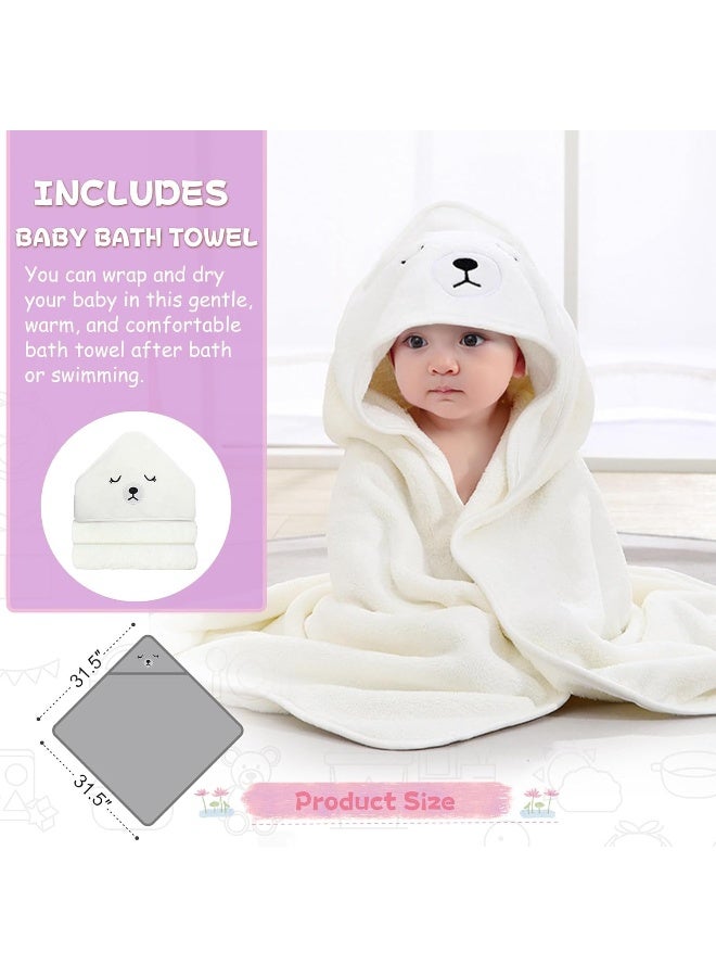 MoreFeel Collapsible Baby Bathtub for Newborn with Thermometer & 1 Hooded Towel & 1 Soft Floating Cushion - Image 3