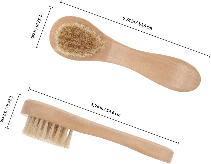 LABRIMP Soft Bristle Face Washing Brush and Body Scrubber Set with Wood Handle for Deep Cleansing Exfoliation Suitable for Dry Skin Spa Bath Use - Image 2