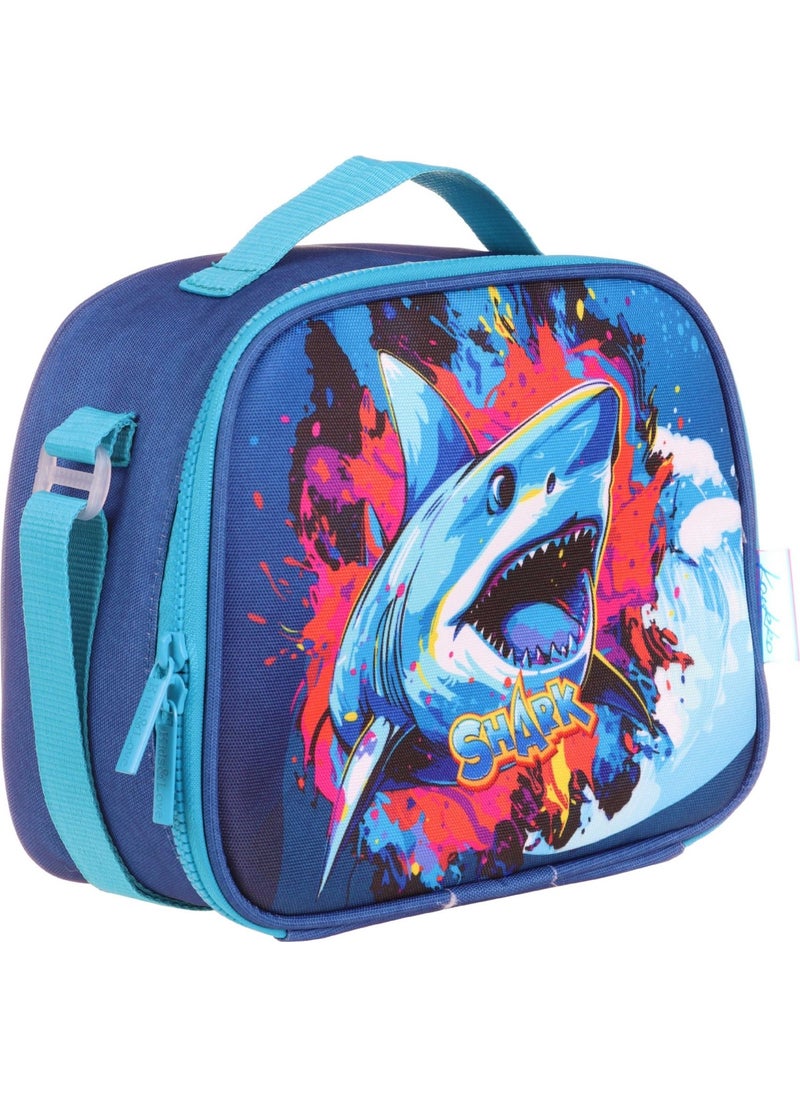 KAUKKO Kids Thermal Insulated Boy Blue Shark Lunch Box  - Image 1