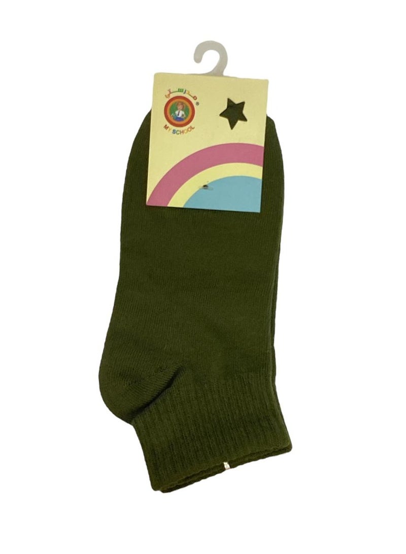 My school My school socks in olive green, one pair  - Image 2