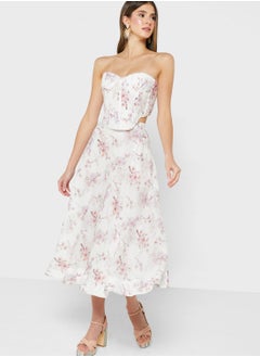 High Waist Floral Skirt