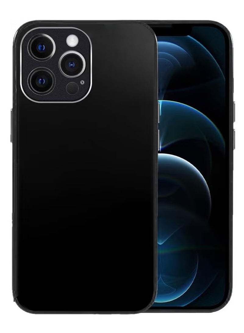 CATANES iPhone 13 Pro Max Electroplated Hard Glossy Case Camera Protection Shockproof Anti Fall Case Black - Image 2