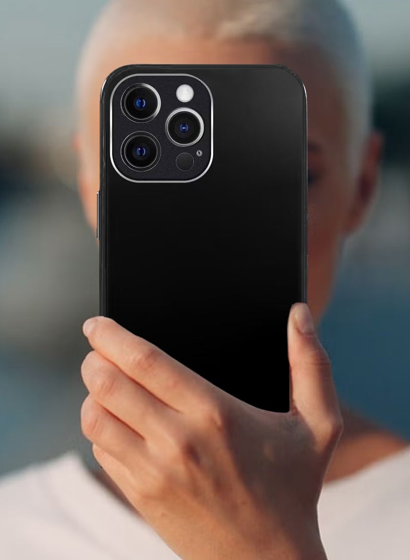 CATANES iPhone 13 Pro Max Electroplated Hard Glossy Case Camera Protection Shockproof Anti Fall Case Black - Image 4