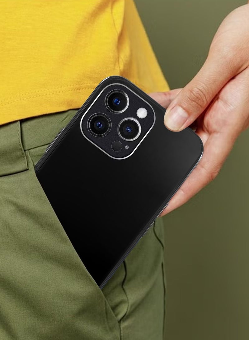 CATANES iPhone 13 Pro Max Electroplated Hard Glossy Case Camera Protection Shockproof Anti Fall Case Black - Image 5