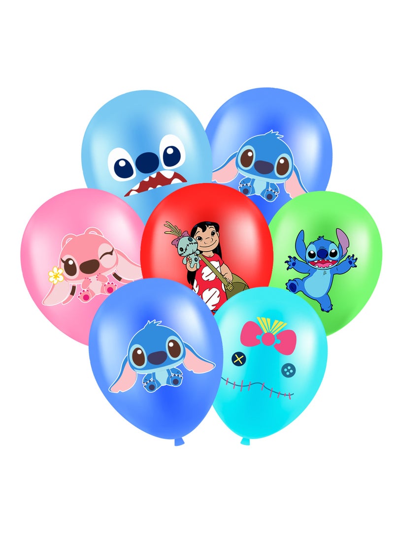 FRUITFUL PARTY Stitch Latex Party Balloons, 30 Pcs Stitch Birthday Balloons for Stitch Birthday Party Supplies, Including 6 Styles and Patterns, Perfect for Stitch Birthday Party Decorations - Image 1