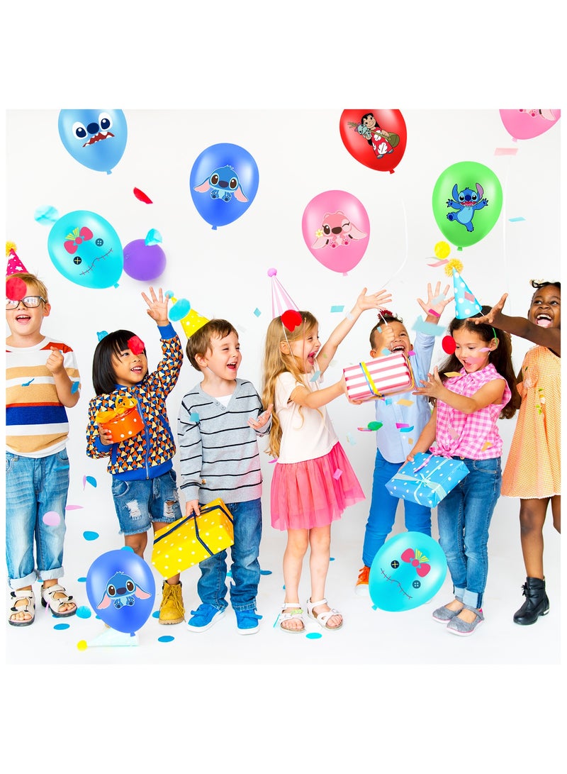 FRUITFUL PARTY Stitch Latex Party Balloons, 30 Pcs Stitch Birthday Balloons for Stitch Birthday Party Supplies, Including 6 Styles and Patterns, Perfect for Stitch Birthday Party Decorations - Image 3