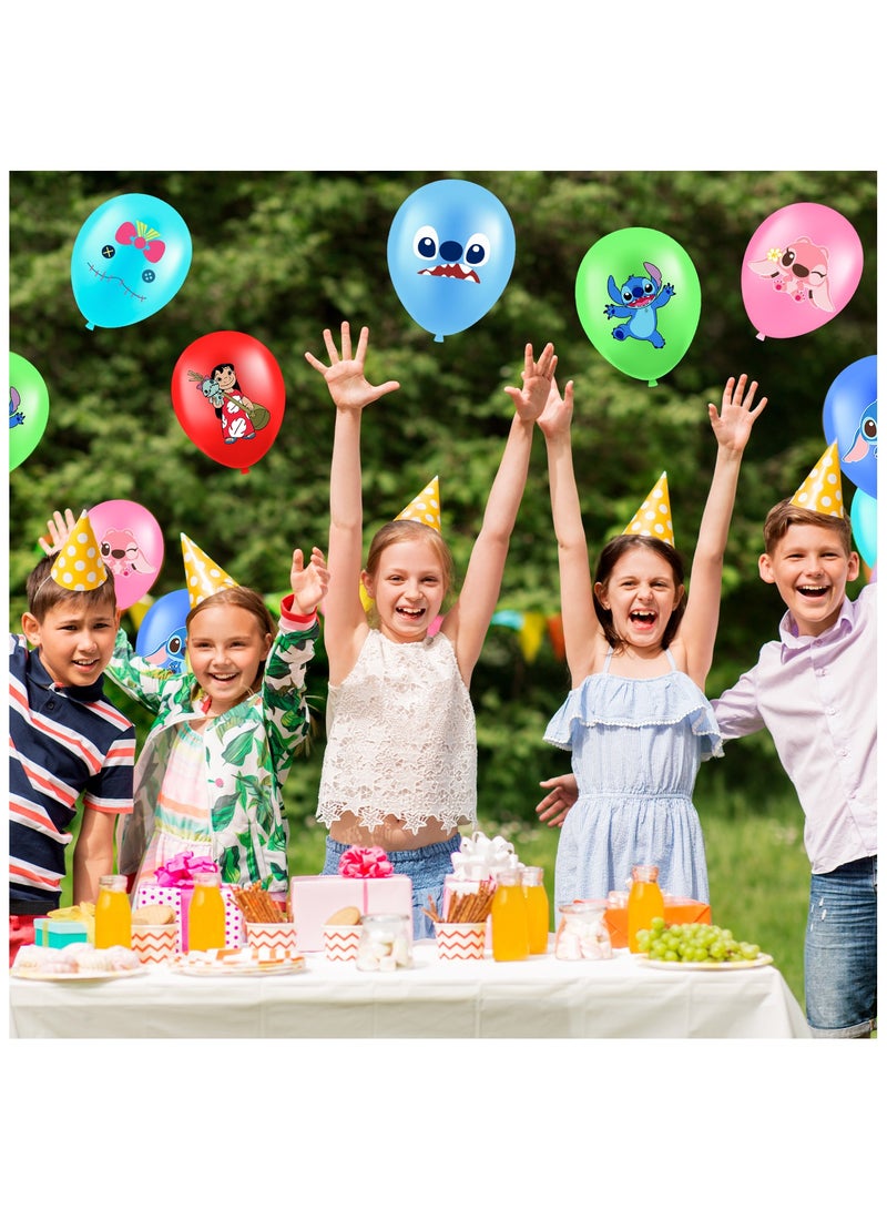 FRUITFUL PARTY Stitch Latex Party Balloons, 30 Pcs Stitch Birthday Balloons for Stitch Birthday Party Supplies, Including 6 Styles and Patterns, Perfect for Stitch Birthday Party Decorations - Image 4
