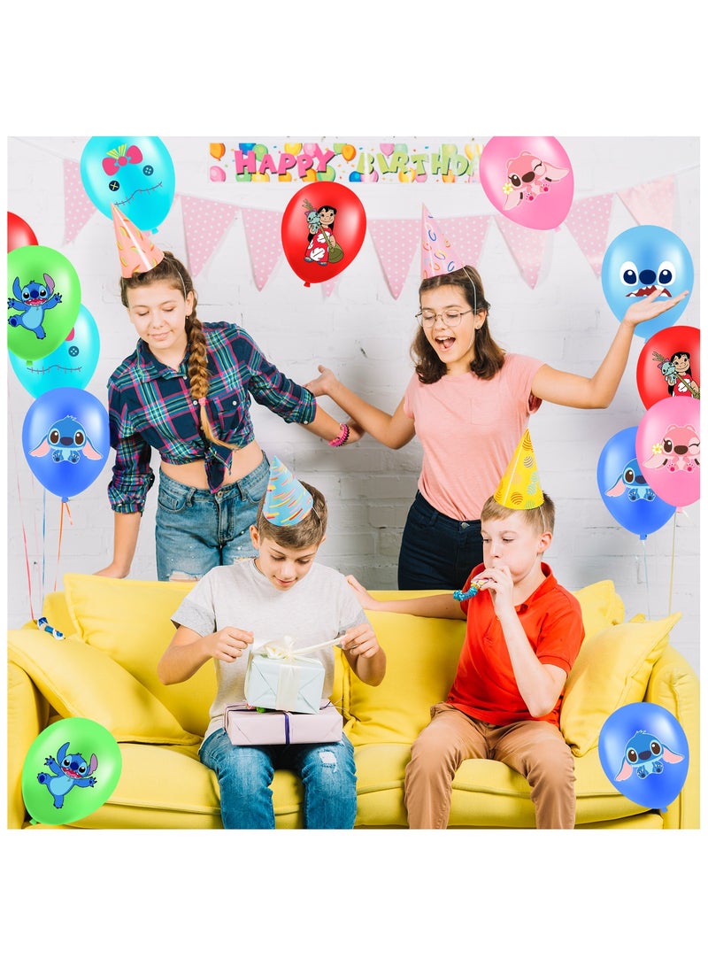 FRUITFUL PARTY Stitch Latex Party Balloons, 30 Pcs Stitch Birthday Balloons for Stitch Birthday Party Supplies, Including 6 Styles and Patterns, Perfect for Stitch Birthday Party Decorations - Image 5