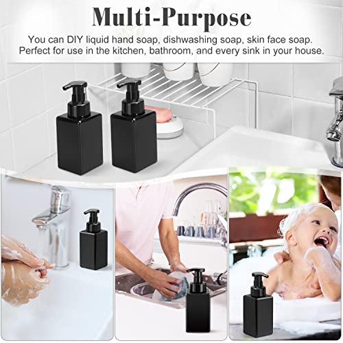 Cositina 3 Pack 15oz/450ml Foaming Soap Dispenser Plastic Foam Pump Bottle Refillable Liquid Soap Container for Shampoo Body Hand Wash Bathroom Kitchen Sink - Black - Image 5