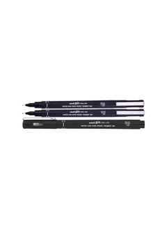 Uni Pin Uni-Ball Pin Drawing Pen Fineliner Ultra Fine Line Marker 0.3Mm Black Ink - [Pack Of 3]  - Image 1