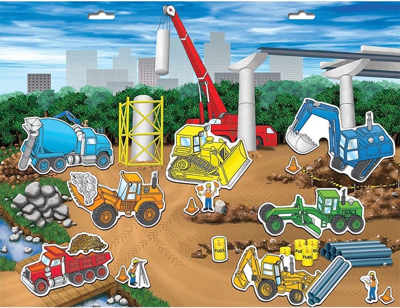 PlayMonster Create-A-Scene Magnetic Playset - Construction Site Multi Color, Large - Image 3