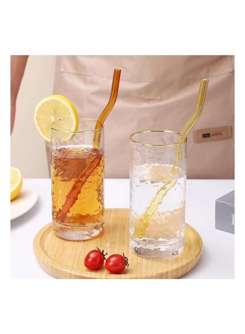 إزدنك 6 قطع من مصاصات الزجاج المتموجة الملونة، 7.87 بوصة × 8 مم، مصاصات زجاجية لطيفة قابلة لإعادة الاستخدام، مصنوعة من مادة البورسليكات العالية، تأتي مع فرشاة تنظيف واحدة، مناسبة للمشروبات الساخنة والباردة والقهوة المثلجة والحليب والشاي - Image 2