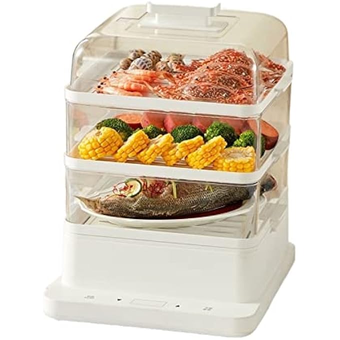 وعاء حساء كهربائي ثلاثي الطبقات بسعة كبيرة ومتعدد الوظائف وجهاز طهي بالبخار المنزلي الذكي لحجز وجبات الإفطار - Image 1