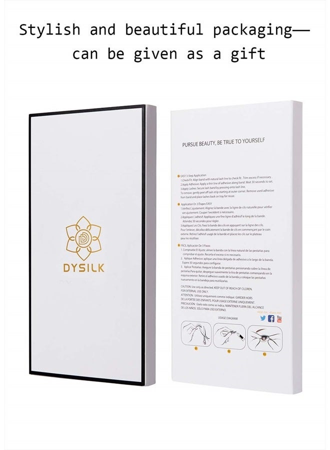 DYSILK Fake Eyelashes Natural Lash - Mink Lashes 5 Pairs 6D Wispy Lash Pack - Eye Lashes Strip Eyelash Extension Kit Reusable False Lashes Natural Look | 002-16mm - Image 5