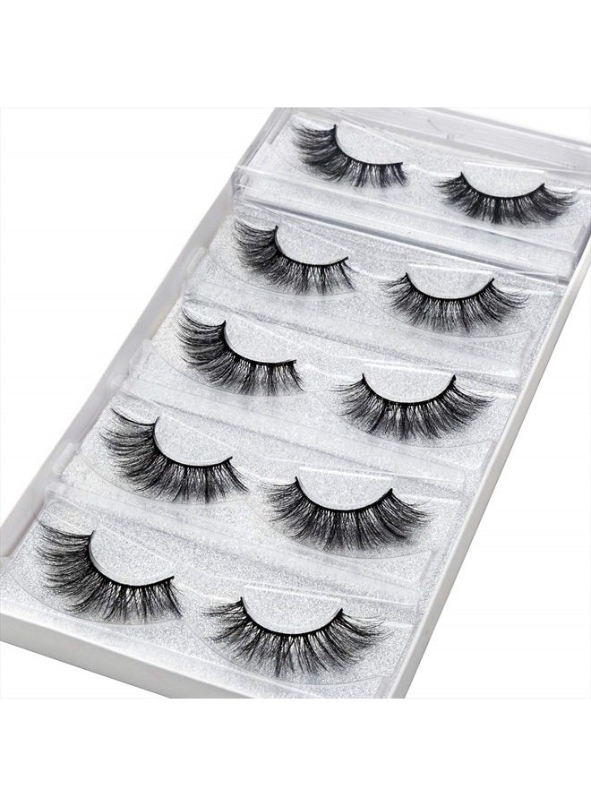 DYSILK Fake Eyelashes Natural Lash - Mink Lashes 5 Pairs 6D Wispy Lash Pack - Eye Lashes Strip Eyelash Extension Kit Reusable False Lashes Natural Look | 002-16mm - Image 2