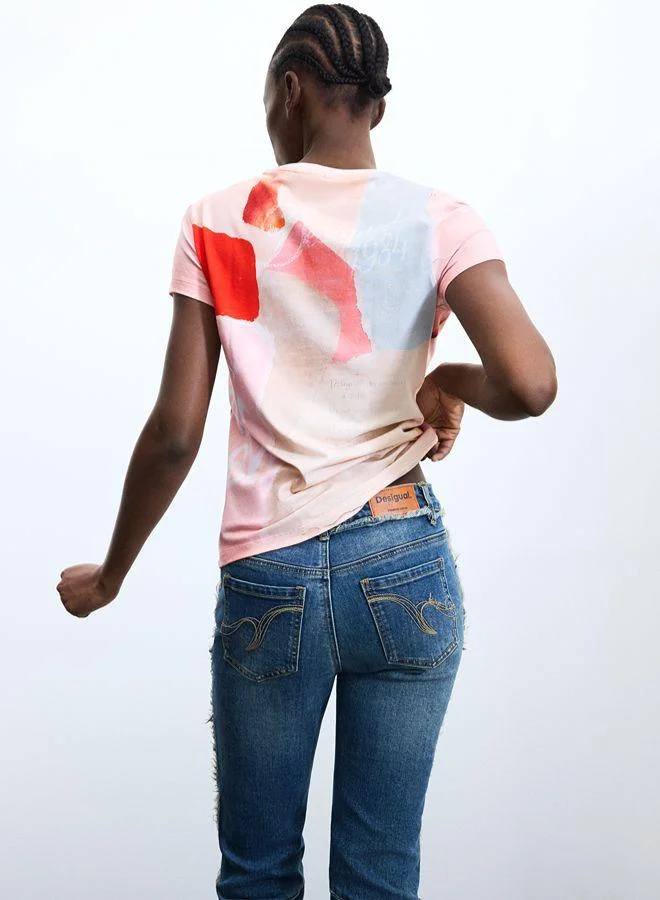 Desigual Multicolour Printed T-shirt 100% cotton for Women | Best Price UAE