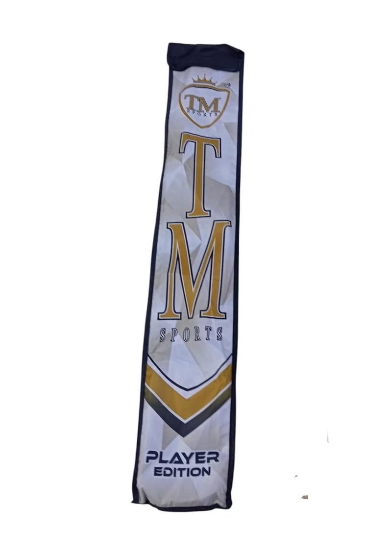 مضرب كريكيت رياضي من إصدار تيمور ميرزا ​​لكرة التنس وكرة كريكيت لاصقة مع غطاء - للمحترفين مع حقيبة غطاء - Image 2