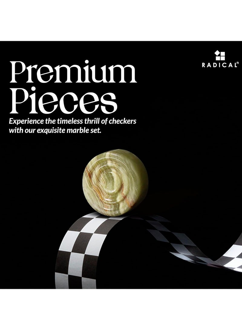 RADICALn Marble Checker Figures 1.25'' Inches White and Green Onyx Handmade Classis Checker Pieces Board Game Draughts Board Game Accessories & Checkers - Image 4