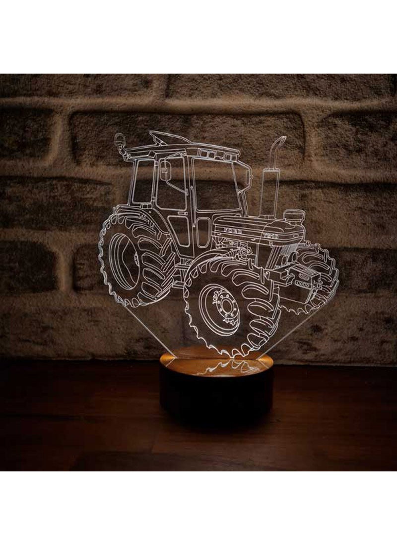 By-Lamp Tractor LED Table Lamp Wooden Base 7 Different Light Colors  - Image 1