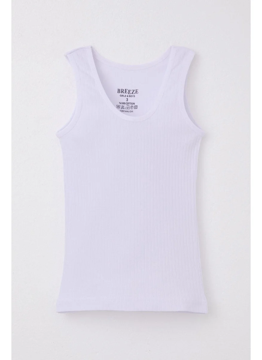 Breeze Girls & Boys Boy's Undershirt Wide Strap Ribbed 3-11 Years, White