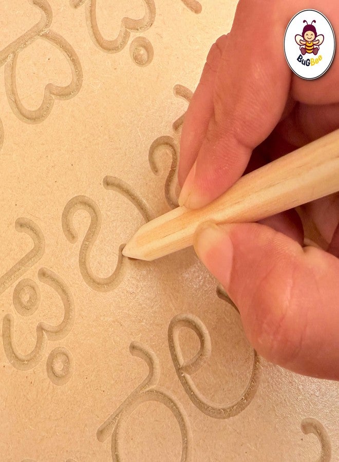 BuGBee Kannada Alphabets Learning Board Set of 2 Wooden Slate Tracing for Kids Writing Practice | Educational Smart Board Toys with Pencil for 2-5 Years | Aksharabhyasam Kit Letter Development - Image 5