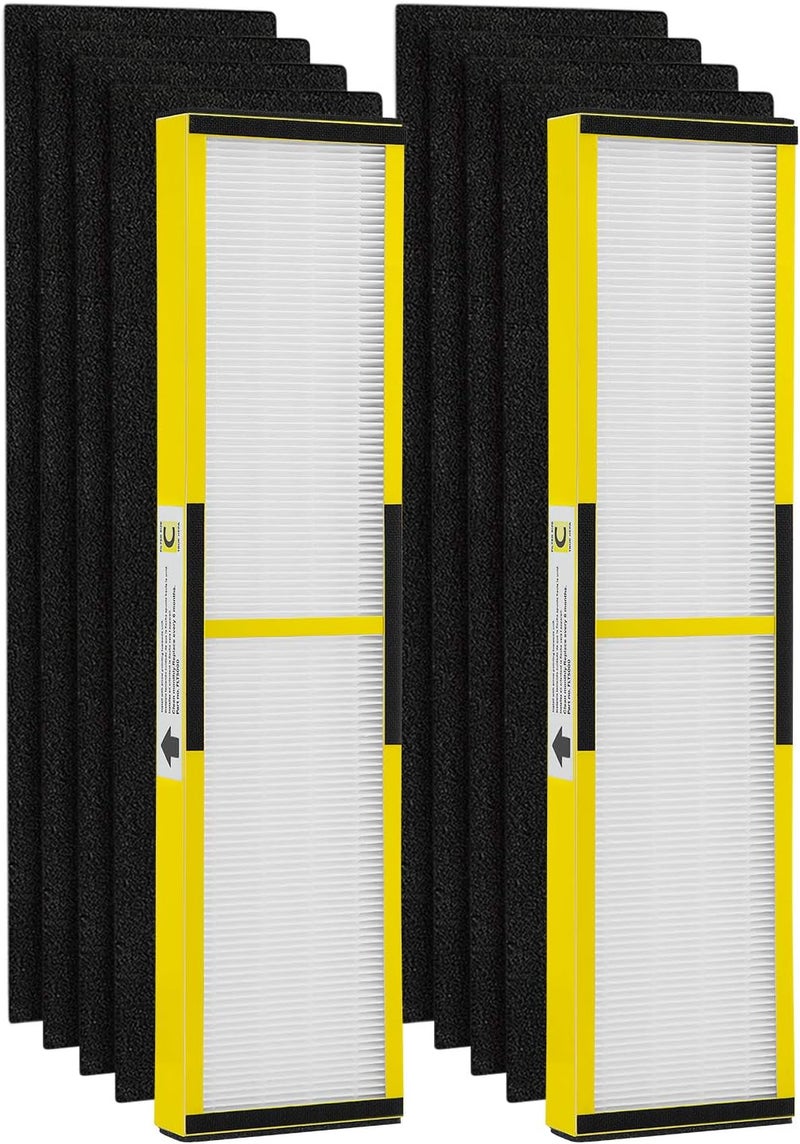 isinlive 2 Pack FLT5000 True HEPA Filter C Replacement with 8 Pack Activated Carbon PreFilters Compatible with Gguardian Air Purifier AC5000 AC5000E AC5250PT AC5350B AC5350BCA AC5350W AC5300B - Image 1