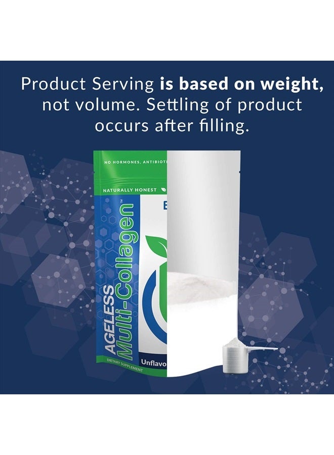 Ageless Multi Collagen Peptides Powder – 5 Types (I, II, III, V, X) – Unflavored Collagen Powder for Women & Men – Hydrolyzed Protein – Grass Fed Beef, Fish, Chicken, Eggshell Membrane