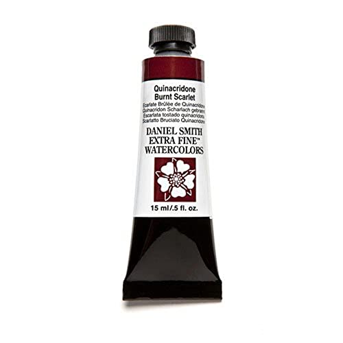 Daniel Smith 284600087 Extra Fine Watercolor 15ml Paint Tube, Quinacridone, Burnt Scarlet, 0.5 Fl Oz (Pack of 1) - Image 1