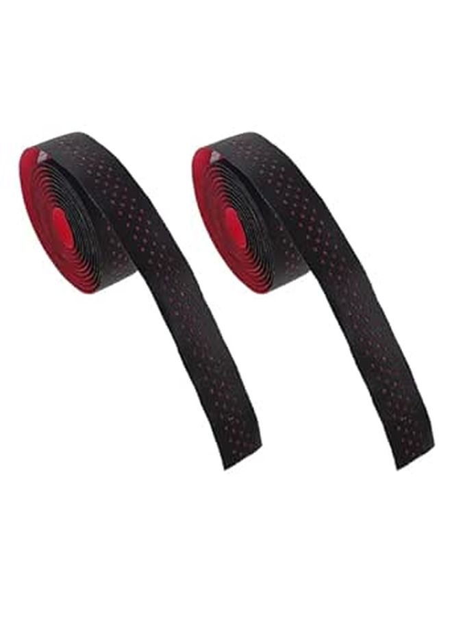 Non Slip Breathable Soft Handlebar Tape Set Red Bicycle Grip Wrap for Road Bikes - Image 1