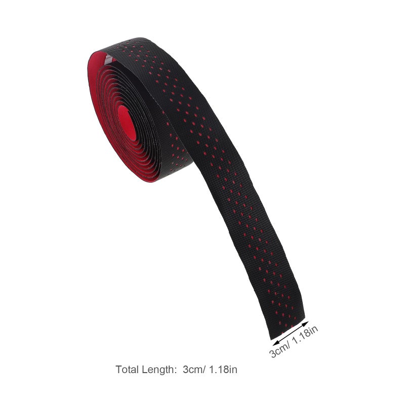 Non Slip Breathable Soft Handlebar Tape Set Red Bicycle Grip Wrap for Road Bikes - Image 3