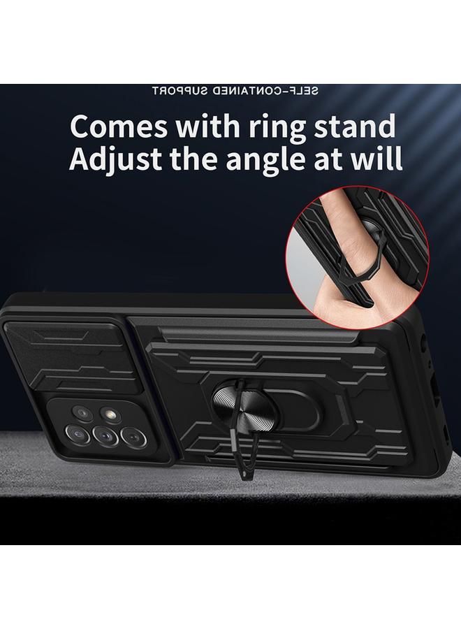 اس-توب جراب لهاتف Samsung Galaxy A32 مع غطاء كاميرا وحامل وفتحة للبطاقة - Image 5