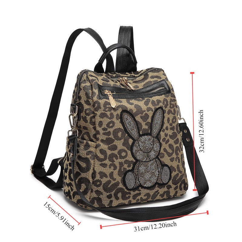 Fashion Niche Three-Use Women'S Bag Fashion Backpack All-Match Casual Rabbit Backpack Crossbody - Image 2