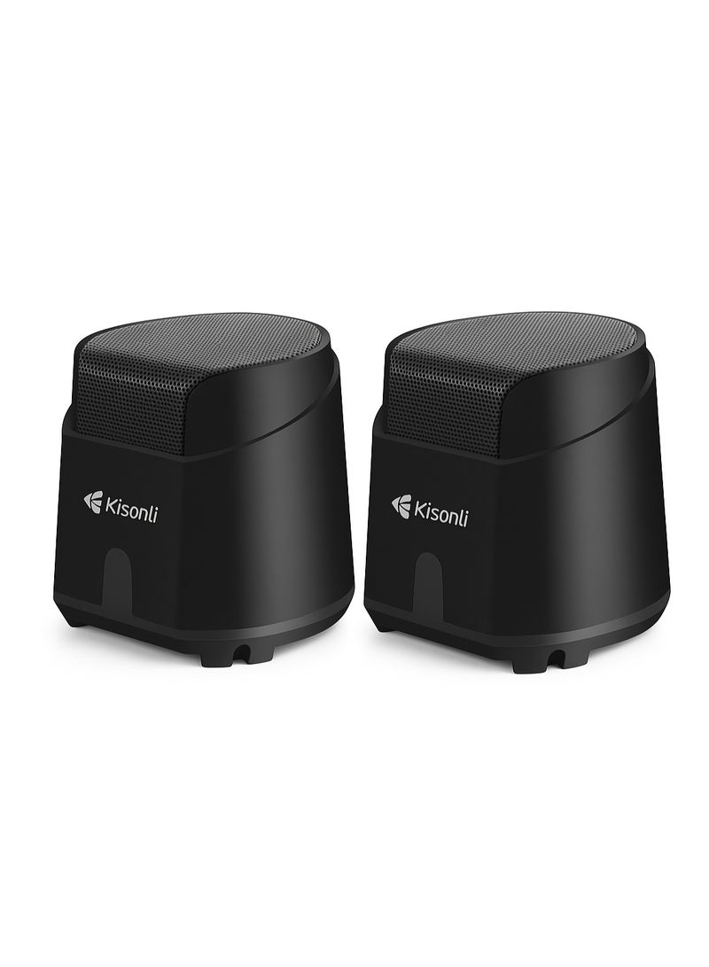 Kisonli K500 2.0 Multimedia Speaker with USB Input – Stylish design and clear sound – Ideal for listening to music, watching movies, and gaming – Black color - Image 2