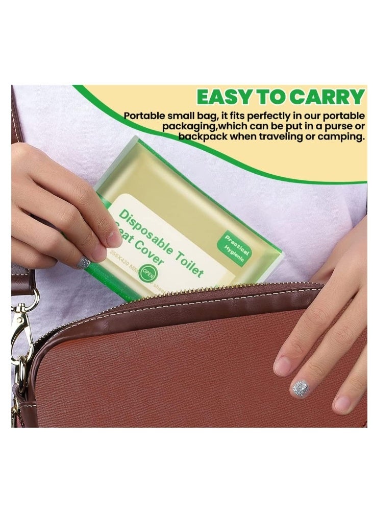 ١٠٠ قطعة، ١٠ عبوات، أغطية مقاعد مراحيض قابلة للرمي في المرحاض - بطانات ورقية قابلة للرمي في المرحاض، مناسبة للحمام، والسفر، والتخييم، وتدريب الأطفال على استخدام المرحاض - Image 5