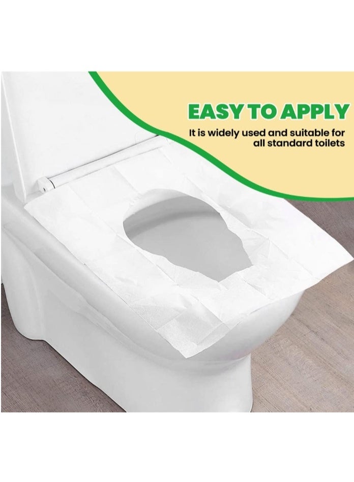 ١٠٠ قطعة، ١٠ عبوات، أغطية مقاعد مراحيض قابلة للرمي في المرحاض - بطانات ورقية قابلة للرمي في المرحاض، مناسبة للحمام، والسفر، والتخييم، وتدريب الأطفال على استخدام المرحاض - Image 3