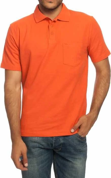 Mervem Lakos T-Shirt Polo Neck Orange