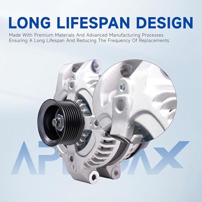 APLEDAX High Output Alternator 31100-RAA-A01 CR-V 2007-2009, Civic 2006-2010, Accord 2003-2007, Element 2003-2009, TSX 2004-2008, CSX 2006-2008, 2.0L 2.4L,12V 100Amp CW 7-Groove - Image 5