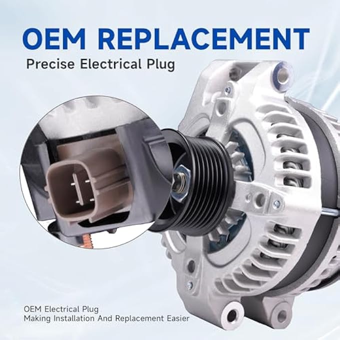 APLEDAX High Output Alternator 31100-RAA-A01 CR-V 2007-2009, Civic 2006-2010, Accord 2003-2007, Element 2003-2009, TSX 2004-2008, CSX 2006-2008, 2.0L 2.4L,12V 100Amp CW 7-Groove - Image 4