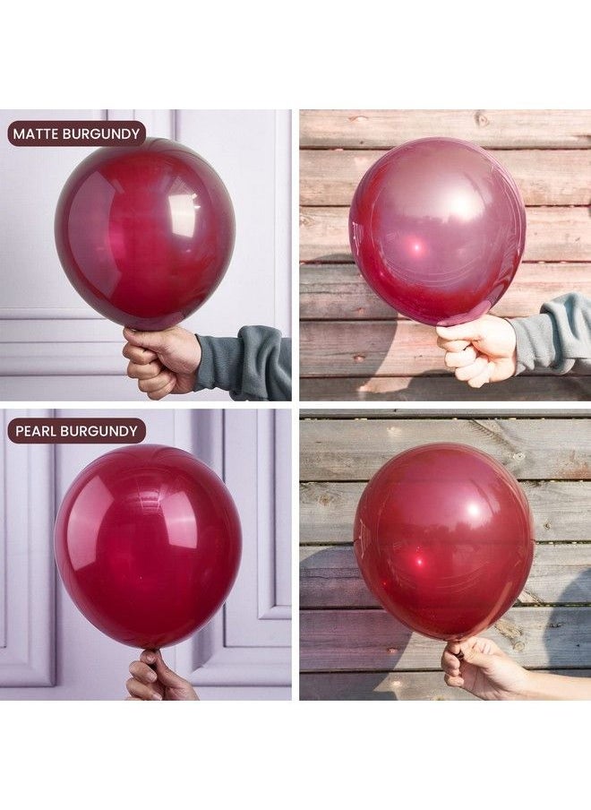PartyWoo - Burgundy Gray White Balloons 70 Pcs Balloon Pack 12 Burgundy Balloons Wine Red Balloons Gray Balloons White Balloons For Burgundy Baby Shower Decorations Memorial Day Decorations - Image 1