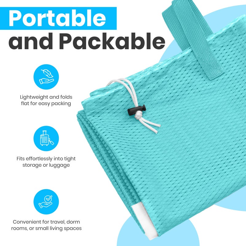Handy Laundry Large Mesh Laundry Bags - Heavy Duty with Handles & Drawstring - Machine Washable Net Laundry Sacks for College Dorm, Camp, Travel, Bedding & Clothes Storage (Teal) - Image 4