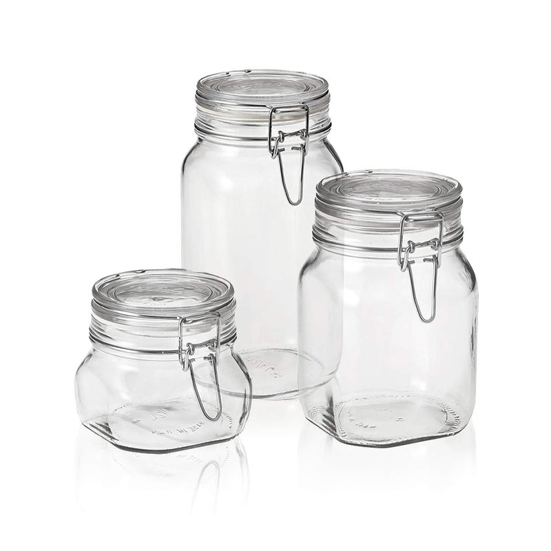 Bormioli Rocco Fido Canning Jar Set of 3 3 piece set Clear