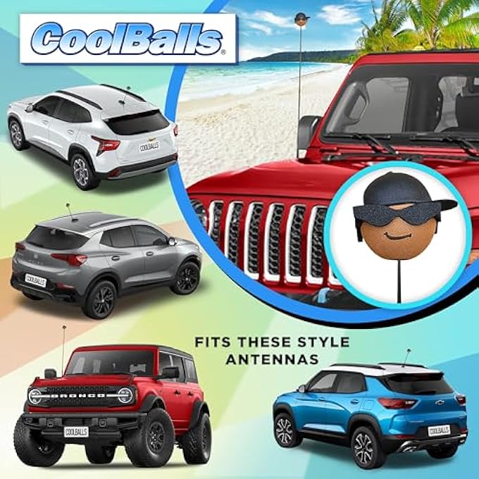 rayihni Cool Dude Brother Black Cap Car Antenna Topper/Antenna Ball (Limited Edition Style) - Image 3