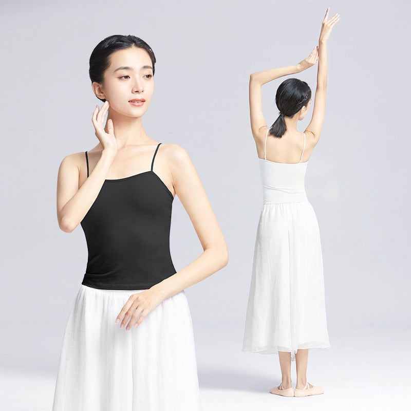 Padded Dance Top Sports Bra Tank White  - Image 3