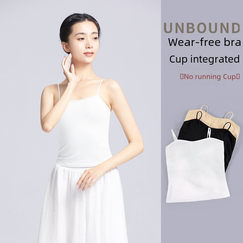 Padded Dance Top Sports Bra Tank White  - Image 2